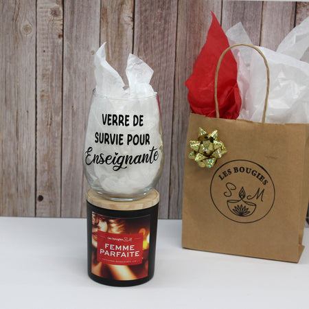 bougies sm ,bougiessm , coupe de vin , enseignante ,cadeau ,gift , noël , duo , bougies , femme parfaite , cadeau parfait , cadeau prof,